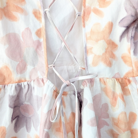 Aritzia Sunday Best Saida Floral Mini Babydoll Dress ~ Size Small - Picture 12 of 16